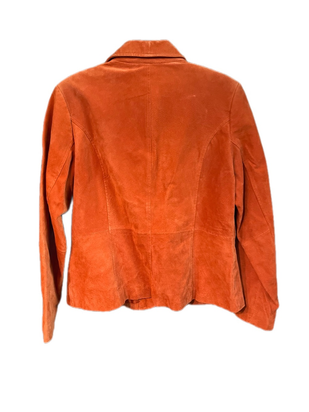 Relativity Burnt Orange Genuine Suede Leather Blazer Jacket Size Large - Picture 7 of 10